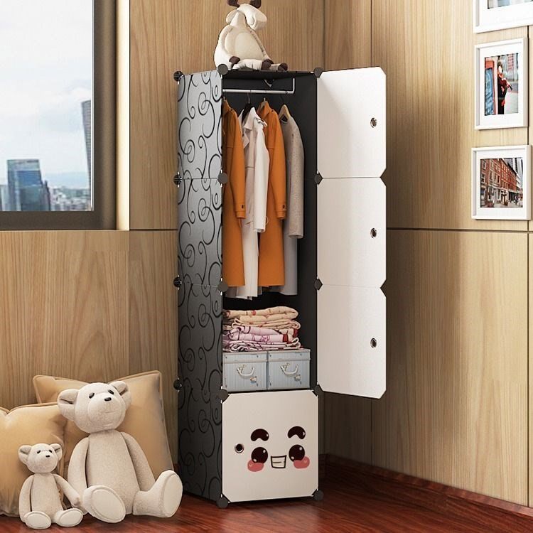 2021 Net Red Wardrobe Simple Modern Simple Assembly Canvas Home Bedroom Strong and Durable Bold Thick