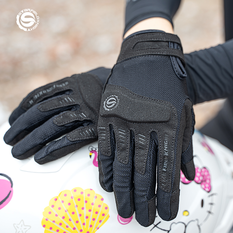 Star Rider Motorcycle Summer Riding Gloves Vintage Breathable Motorcycle Women's Anti-Fall WearAble Touch Screen Protection Men's