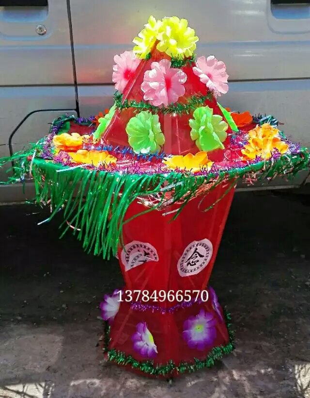 (Pair of folding cloth flower baskets) 20 pairs approved Fuantang funeral factory direct sales simulation folding cloth wreath