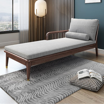 New Chinese style all solid wood chaise longue chaise lounge lazy sofa living room balcony lunch break single chair purple gold sandalwood