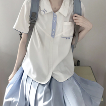 Short sleeves (small scale) foot room JK original spring summer uniform 100 lap short sleeve soft girl day system shirt