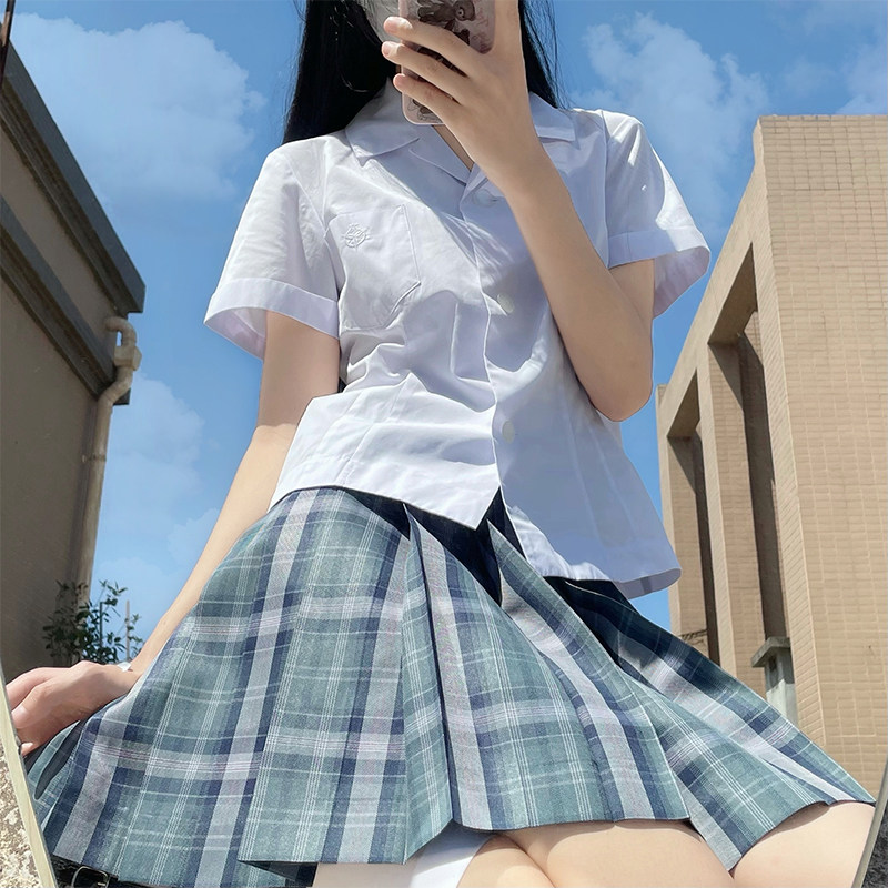 (Qing Fei) JK original plaid skirt pleated skirt