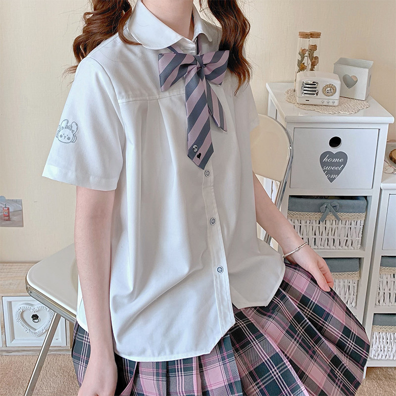 Short sleeves (Music Rabbit Rabbit) feet between feet JK original spring summer uniform 100 hitch short sleeve soft girl day system shirt