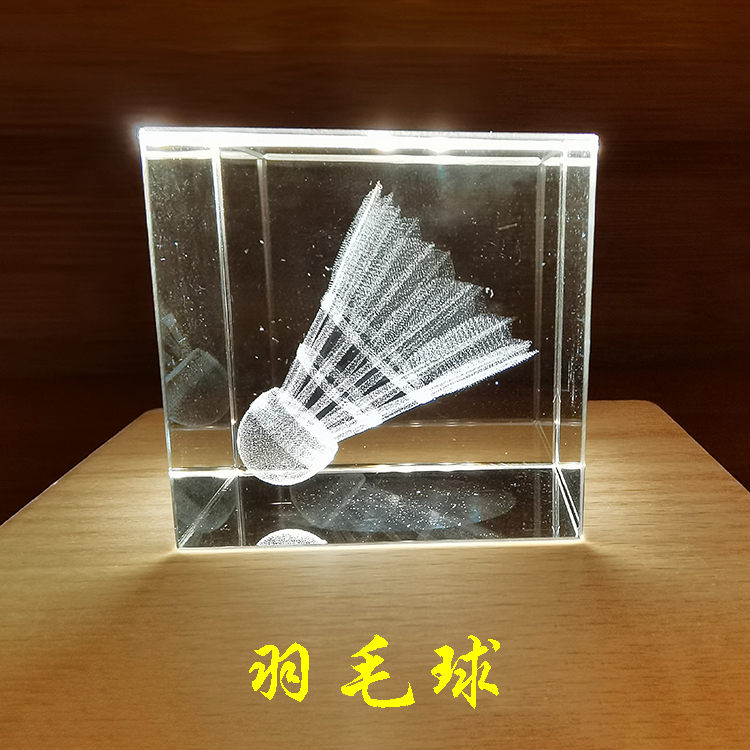 クリスタルレーザー彫刻バドミントン 3D モデルクリエイティブ誕生日ギフト男性と女性バスケットボールサッカー卓球テニス