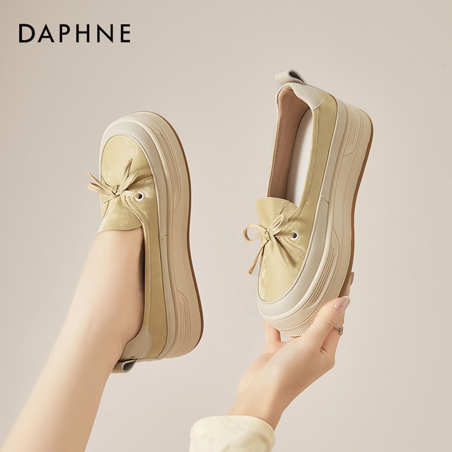 Женские лоферы Daphne на толстой подошве; новинка 2025 года; летняя обувь для ленивых педалей в стиле ретро; повседневная универсальная обувь в горошек Изображение 1