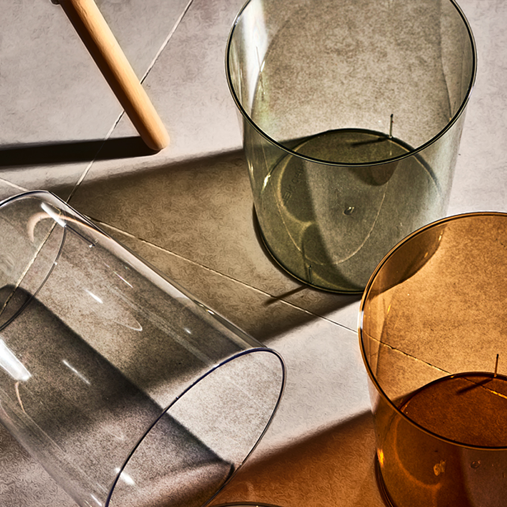 Trash can household living room light luxury transparent powder room toilet kitchen large capacity office bedroom large paper basket