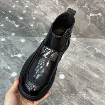 Guangzhou autumn and winter trendy top-layer cowhide casual high-top martin boots chelsea men's boots casual men's leather shoes handsome