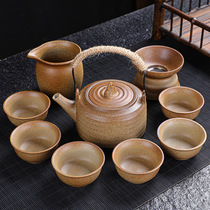 Kung fu tea set household travel teacup portable ceramic tea cooker beam pot large capacity aperture roast teapot