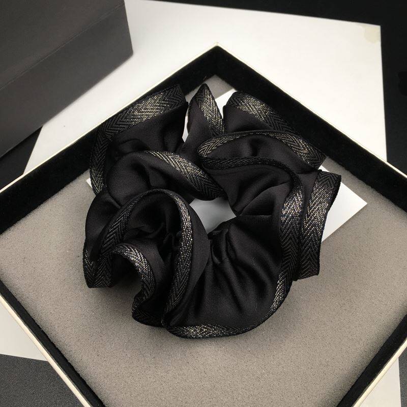 Head flower 2022 new high-end Korean large student solid color large intestine hair ring ins French retro sweet style