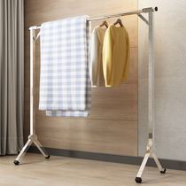 Active clothes frame landing bedroom high-end sentiment is very simple and heavy and thickening large capacity landing rod is solid