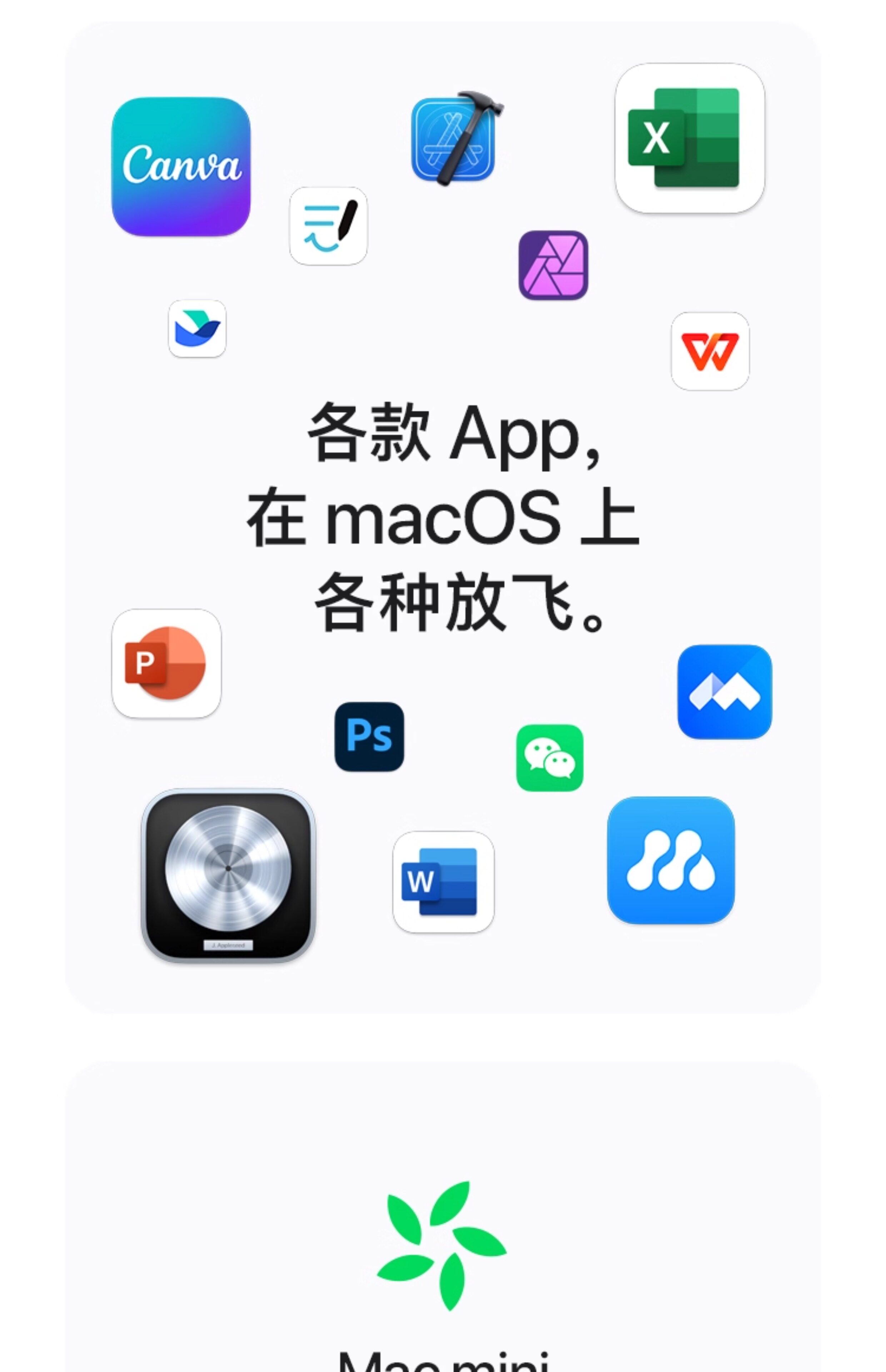 Монитор apple/苹果 mac mini m4 芯片 256gb 台式电脑主机