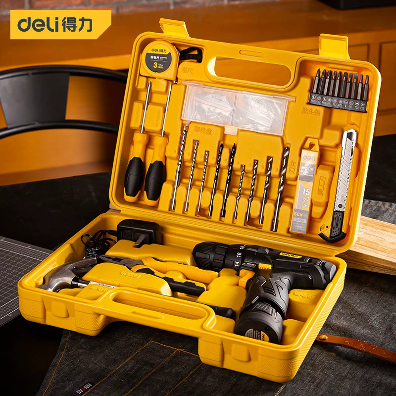 Bộ hộp công cụ mạnh mẽ để lưu trữ các công cụ phần cứng đa năng đa chức năng trong gia đình Máy khoan điện Daquan Thợ chế biến gỗ Bộ máy khoan điện  Máy khoan đa năng