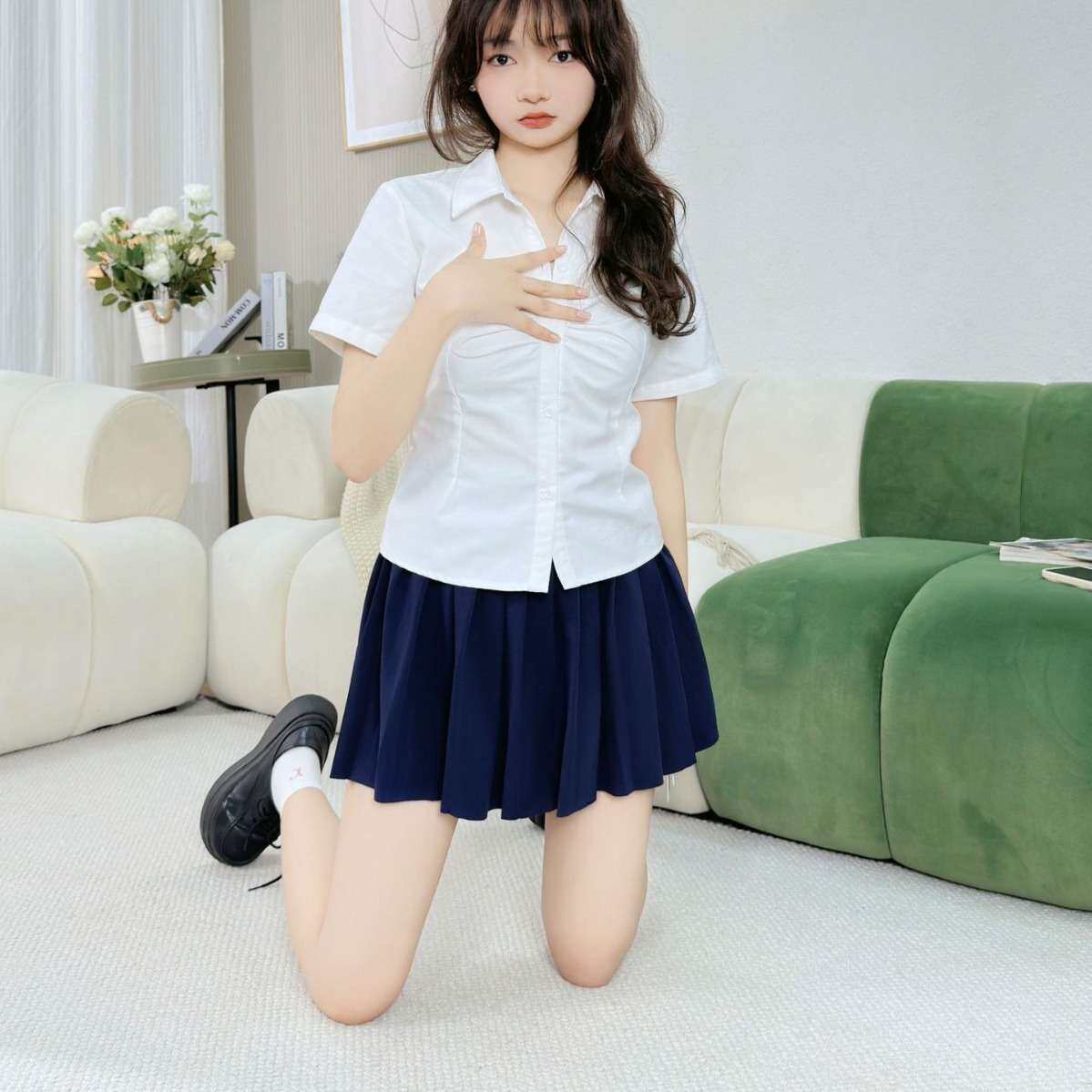 товар из китая 2024腰带百褶jk半身短裙百搭修身高腰裙子外贸现货women clothes