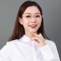 Glasses ultralight male myopia retro titanium frame female frame of Japanese plate blue frame fog color discoloration frame