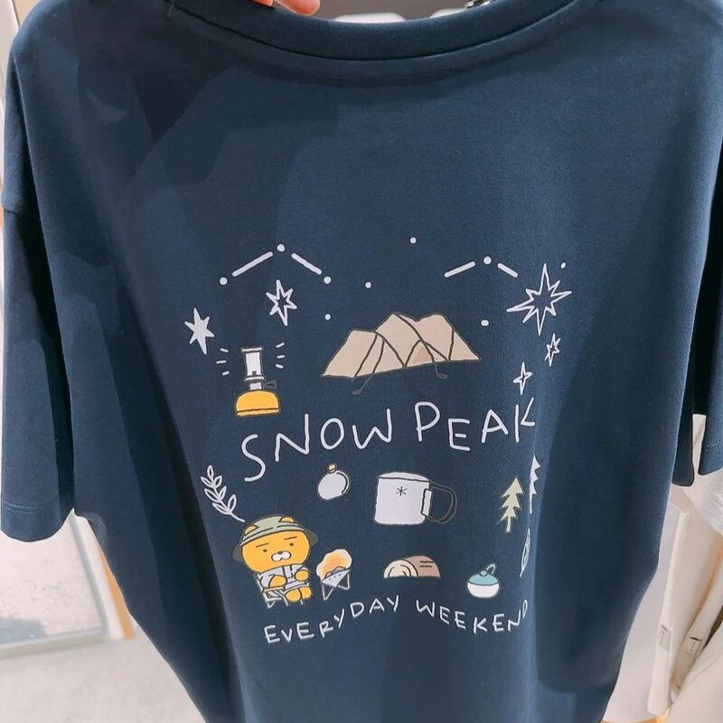 Brand Surplus from Foreign Trade, Clearance Sale~ Pure Cotton T-Shirt with Printed Design, Unique and Casual, Loose Fit, Versatile, Short-Sleeved for Camping