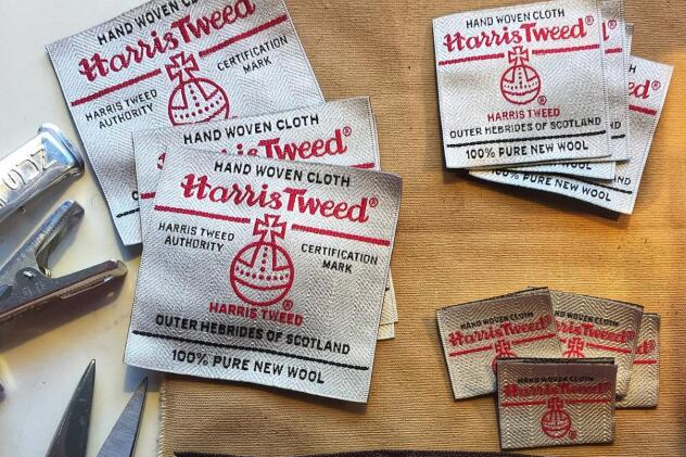 Баррет материал 正品harris tweed哈里斯粗花呢布料天蓝格纹diy服饰箱包配饰