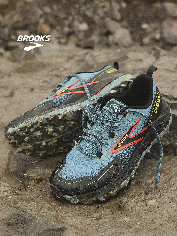 Brooks cascadia 18 men's and women's cushioning trail running shoes - mountain rock series, anti-slip hiking and running shoes