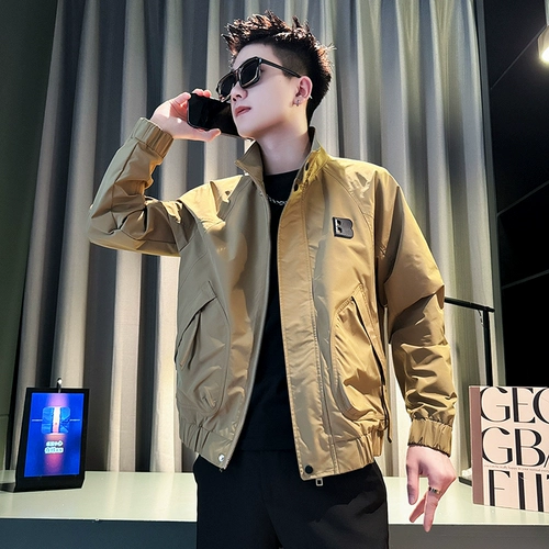 Демисезонная трендовая мужская черная куртка для отдыха, в американском стиле