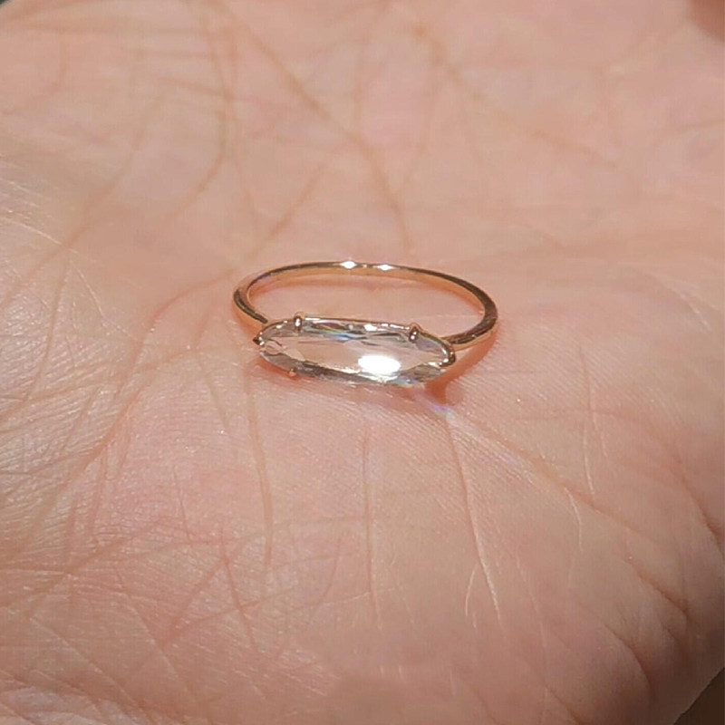Faceted Imitation Diamond Marquise Ring Women’s Niche Design Versatile