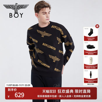Boylondon autumn couples embroidered round neck trendy brand versatile long-sleeved knitted pullover sweater n60909 Boylondon autumn couples embroidered round neck trendy brand versatile long-sleeved knitted pullover sweater n60909