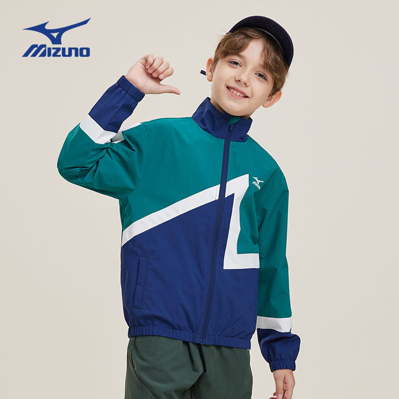 Mizuno/ детская куртка Mizuno, куртка дикого контрастного цвета, модная осенне-зимняя одежда, новая тенденция подбора цветов для мальчиков и девочек Изображение 1