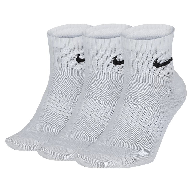 Nike's New Unisex Sports Socks, 3 Pairs, Breathable, Sweat-Absorbent Basketball Socks, Mid-Length High-Elastic Cotton Socks