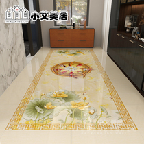 New Chinese style lotus nine fish aisle mosaic floor tiles villa corridor entry foyer entrance style tiles polished crystal tiles