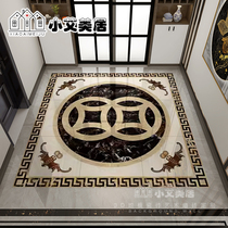 Living room parquet floor tiles Entry into the family Guan Guan Bronze Money Styling Tile Villa Aisle Aisle Chaise Puzzle Floor Brick Custom