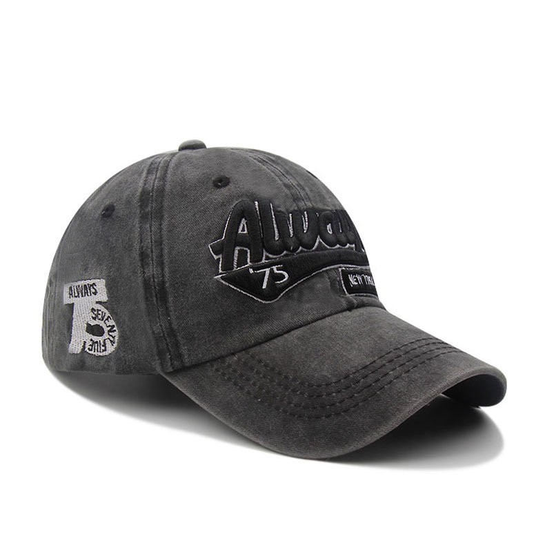Hat men's four seasons washed embroidery all-match baseball cap retro peaked cap women's trendy casual sunshade sports sunshade hat - Taobao