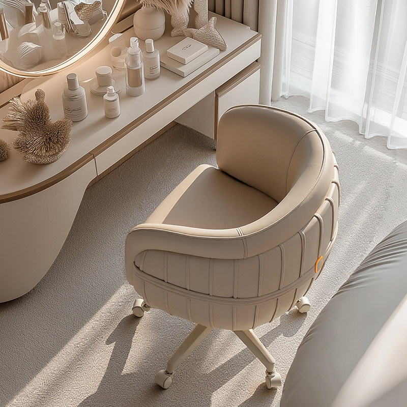 Домашний туалетный стул для спальни для девочек high-end sense cloakroom 2025 новый стул для туалетного столика, вращающийся туалетный табурет