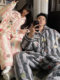 蜡笔小新情侣睡衣女秋冬季三层加厚夹棉珊瑚绒男士家居服湖南省服