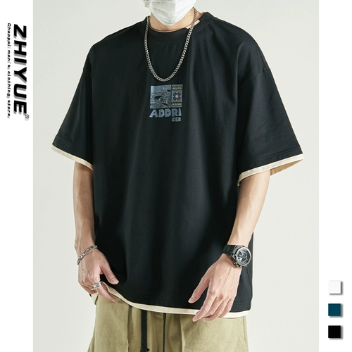 Тонкая хлопковая футболка с коротким рукавом, комплект для отдыха, оверсайз