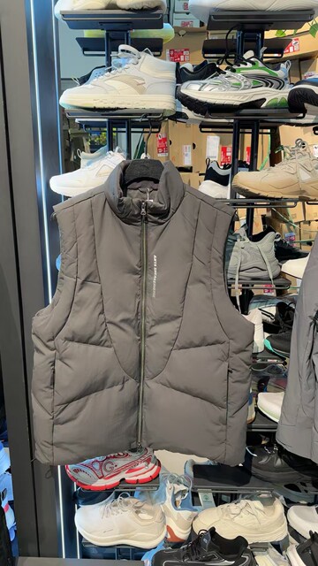 Anta SV series men's down vest, smoke black gray,