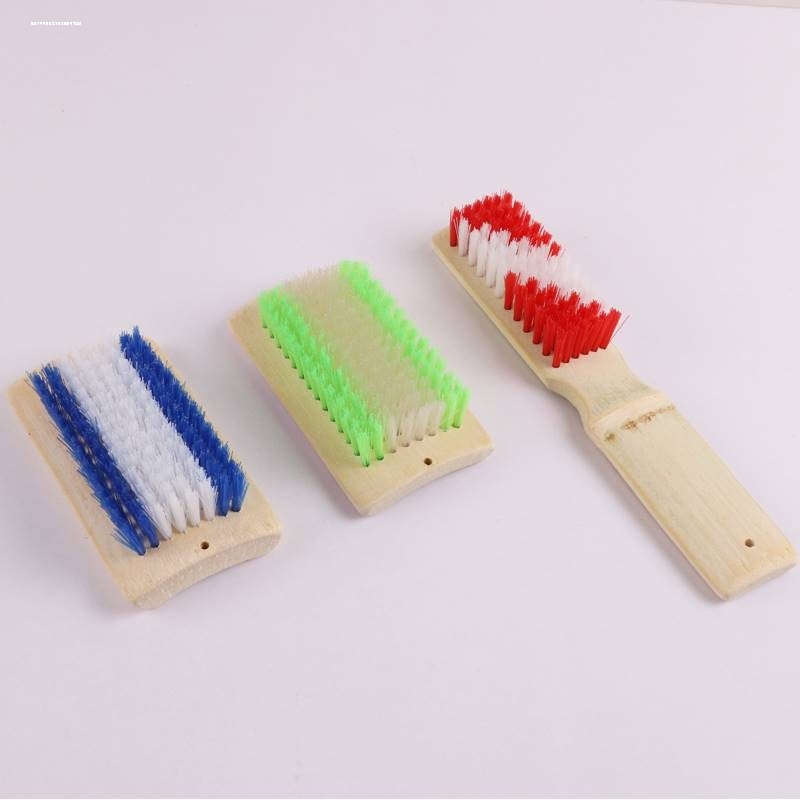 Natural bamboo wooden washing square brush brush long handle hard hair and thick bamboo brush household multi-function cleaning brush