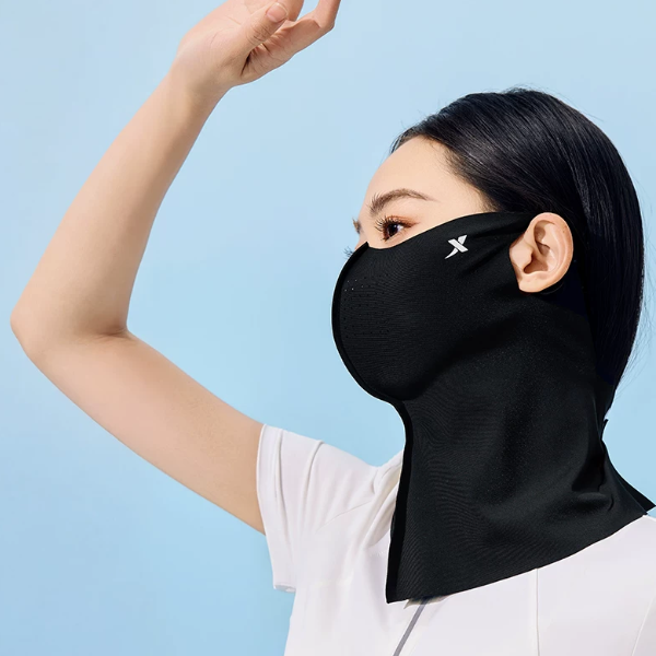 特步防晒面罩女防紫外线脸基尼遮脸高颜值冰丝透气易呼吸护颈一体