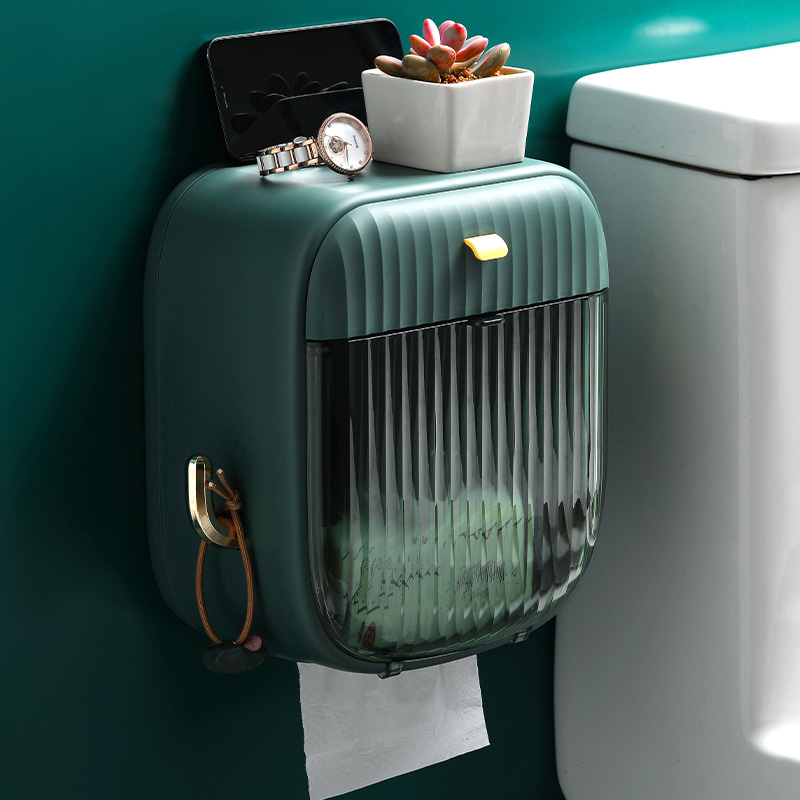 Powder room tissue box toilet toilet paper storage artifact storage roll toilet paper box toilet paper holder removable toilet paper placement punch-free