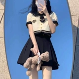 川田晴子 Студенческая юбка в складку, летний японский оригинальный комплект, короткий рукав, подходит для подростков