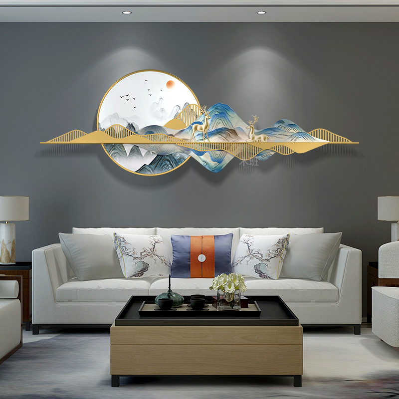 Living Room Light Lavish Wall Decoration Landscape Hanging bedroom Sofa Background Wall Decoration Pendant Genguan Solid Wall Trim-Taobao
