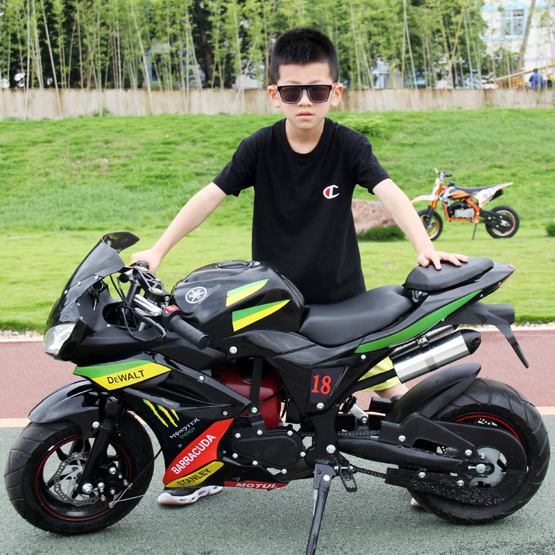 49Cc Mini Motorcycle, Small Racing Bike for Children, Adult Small to Medium-Sized Sports Bike, Gasoline Electric Bike, Two-Stroke, Four-Stroke