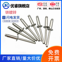 Galvanized flat round head open core blind rivets square head rivets M3 2 4 4 8 6 6 4 series