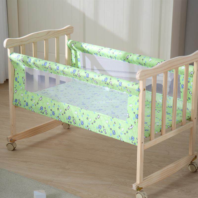 Baby bed sleeping basket summer solid wood baby bed cradle environmental protection newborn baby bed cradle bed child bed with mosquito net