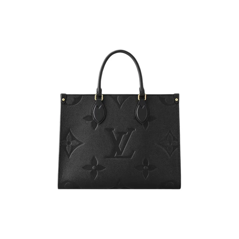 9.9新Louis Vuitton/路易威登Onthego粒面牛皮黑色女款中号托特包