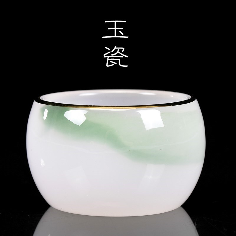Master's Cup Large Division Grade Water Ink Glazed Polenta Cup Single Home Gold Inlaid Jade Porcelain Kongfu Tea Transparent Personal Tea Machine