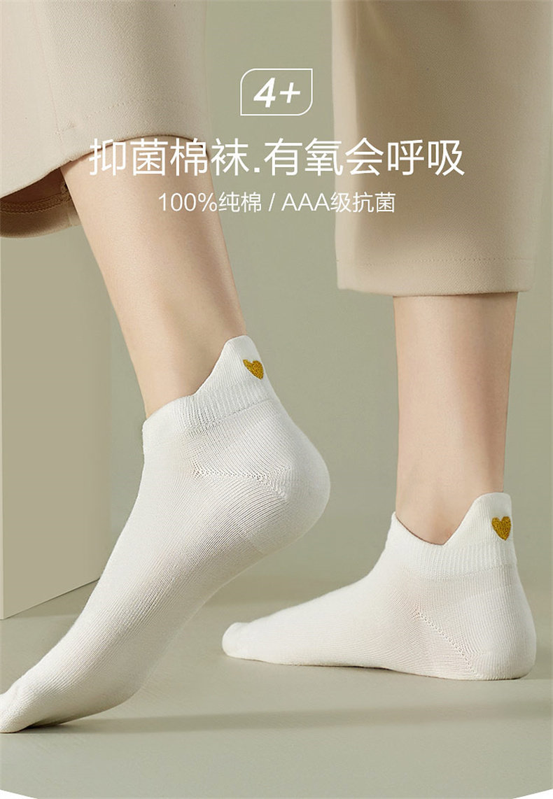 Women's Summer Thin Socks, Sweat-Absorbent and Breathable Sports Cotton Socks, Non-Slip Embroidered Cotton Socks, Versatile Short Socks for Women — تصویر 1