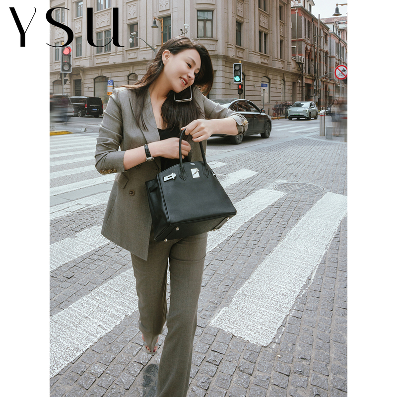 【Ysu】 "Urban Bookshelf Style Double-Breasted Blazer Commuting Workplace Casual Suit Yc2603066