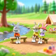 Micro-Landscape Succulent Crafts Ornaments, Keychain Plastic Pendant, Long-Legged Bunny Wearing a Hat Animal Pendant