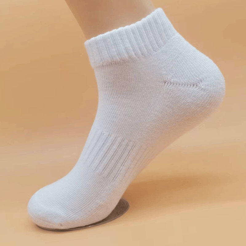All-Cotton Socks, Men's Short Socks, Pure Cotton Towel Bottom Sports Socks, Low-Cut Shallow Mouth Socks for Playing Sports, Short Tube Solid Color Running Socks for Women