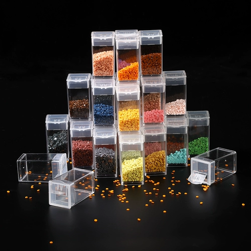 Прозрачная бриллиантовая коробка для хранения, бусины ручной работы, браслет из бисера, блестки для ногтей, бутылка, 60 ячеек