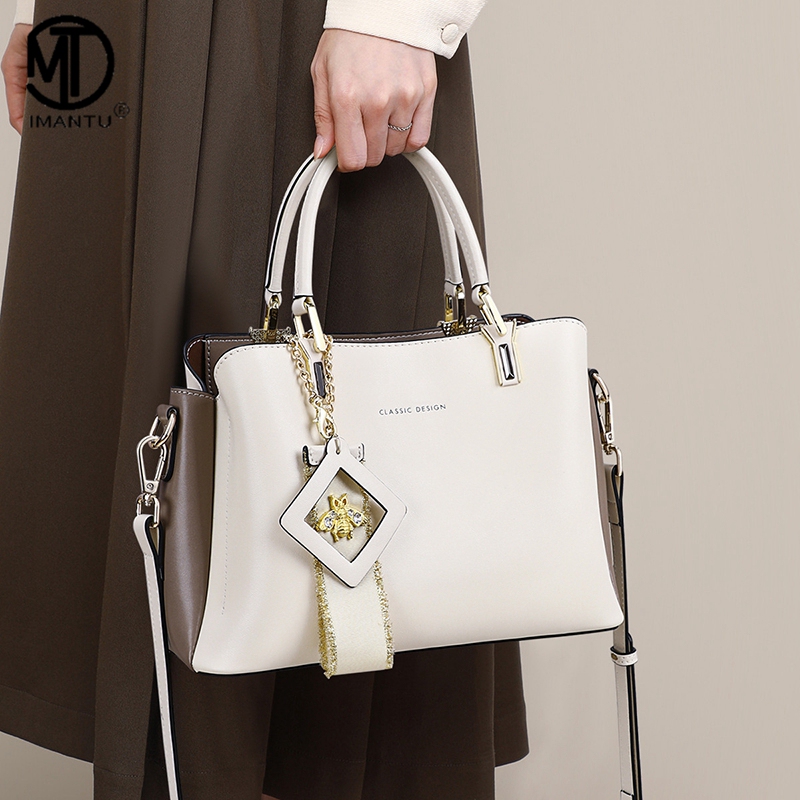 Imantu Women's Bag 2026 New Handbag Women's Light Luxury Crossbody Shoulder Bag Fashionable Versatile Genuine Leather Women's Bag
