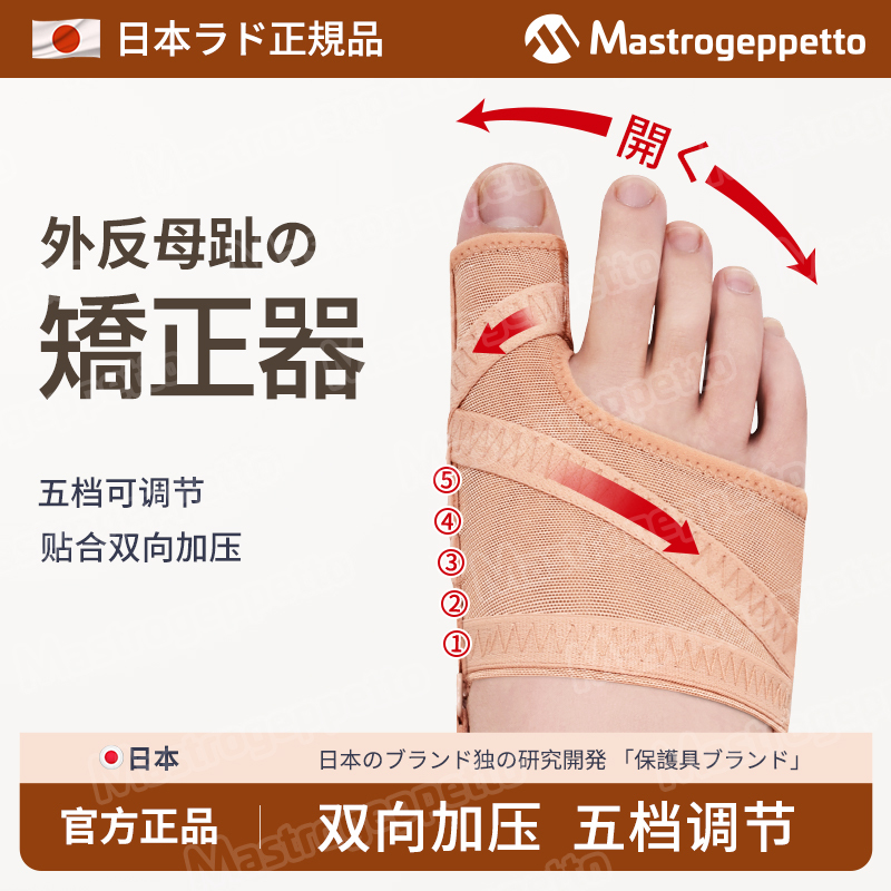 Japanese Brand Toe Corrector for Hallux Valgus, Can Be Worn with Shoes, Silicone Toe Ring Separator, Breathable Toe Sleeve